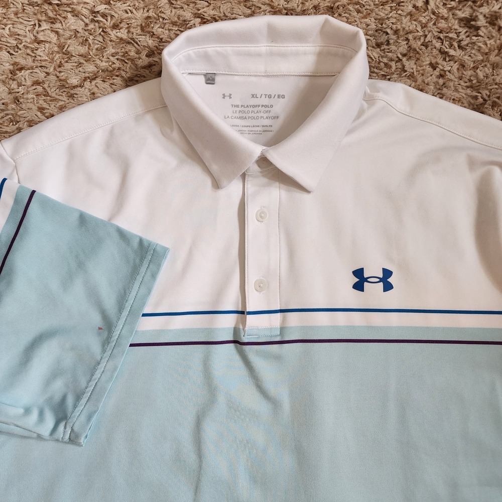Under Armour The Playoff Polo Men's XL Color Block Golf Active Performance Shirt